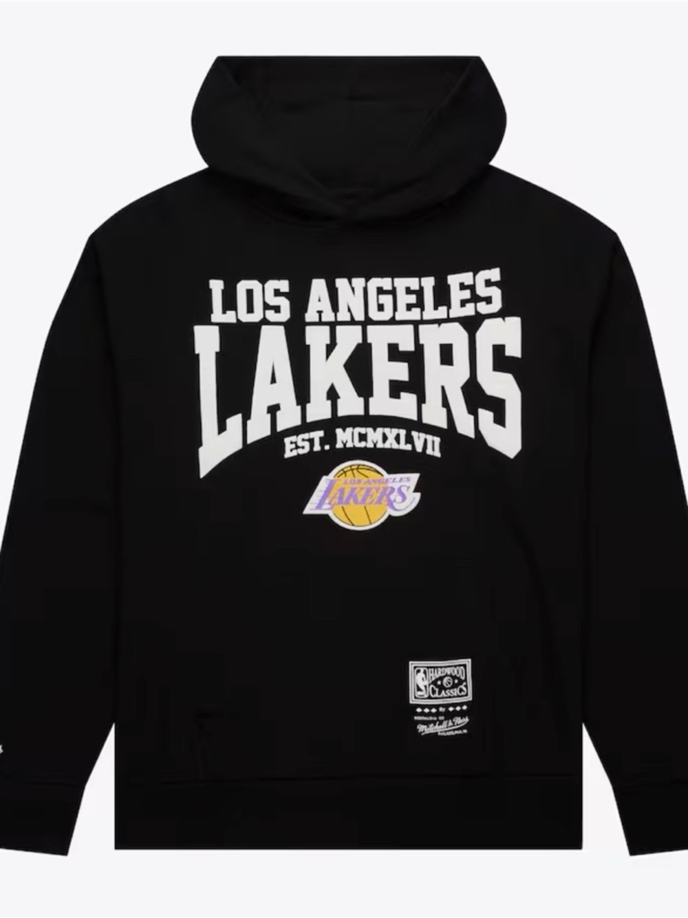 Los Angeles Lakers Black Hardwood Classics Home Team Pullover Hoodie size XL